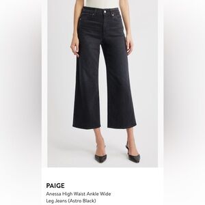 PAIGE Astro Black High Waist Wide Leg Jeans